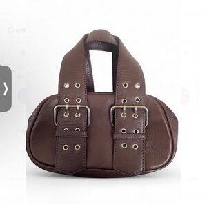 Free People Say Yes Bag Mini Chocolate Brown Leather Buckle Accents Boho Chic